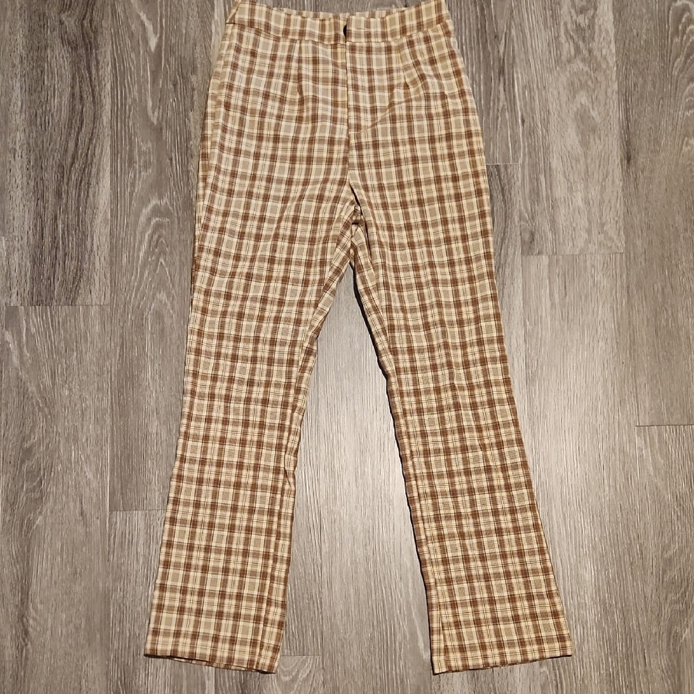 Plaid Brown Men's Pants